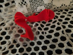 1950s OPEN TOE STRAPPY HIGH HEEL SHOES FOR DOLLS 2" LONG X 1"
